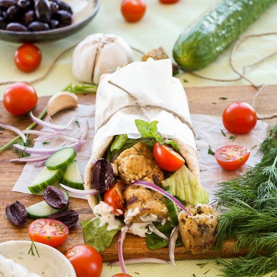 Vegan Greek Souvlaki Wraps