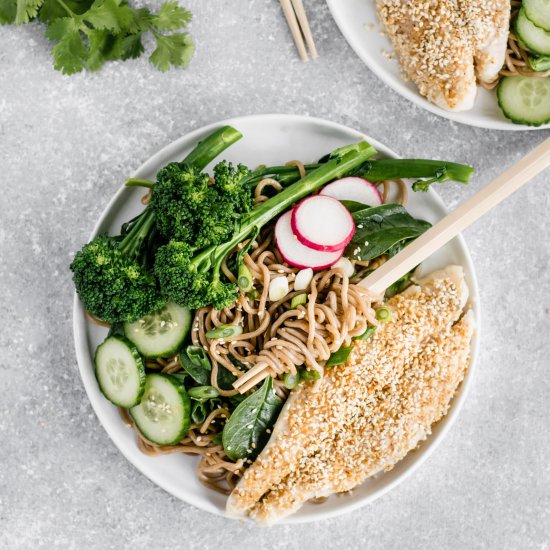 Sesame Crusted Fish & Soba Noodles