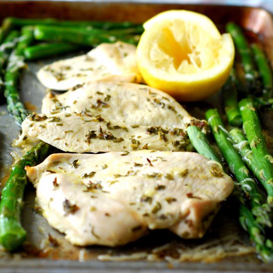 Roasted Lemon Chicken And Asparagus