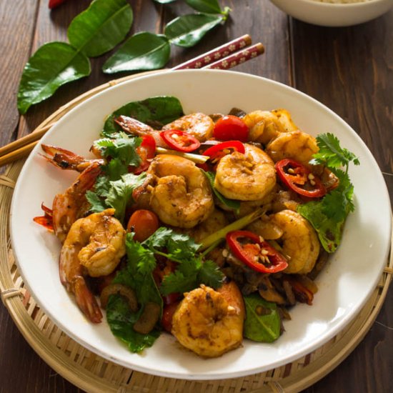 Thai Tom Yum Shrimp Stir Fry