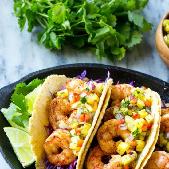 Shrimp Tacos with Pineapple Salsa