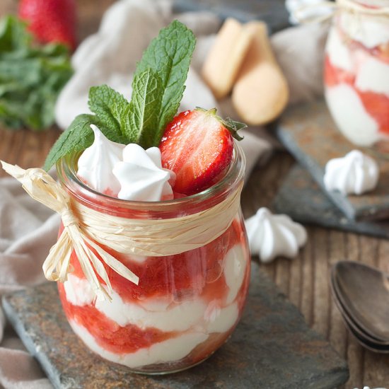 Rhubarb Strawberry Tiramisu