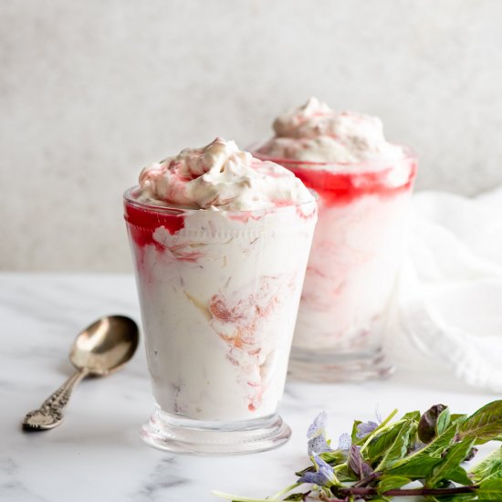 Rhubarb Fool dessert