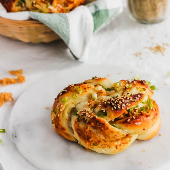 Braided Pork Floss Green Onion Buns