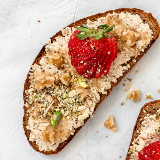 Vegan Walnut Ricotta Toasts