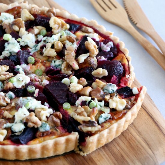 Beetroot, Blue Cheese and Walnut Tart