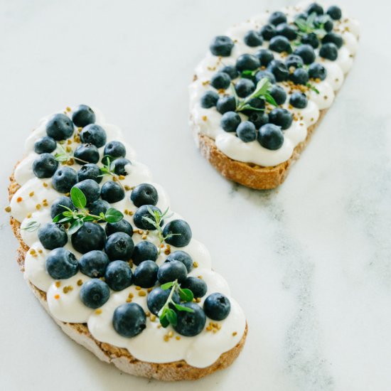 Blueberry Whipped Ricotta Toast