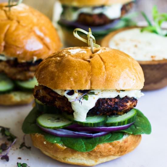 Harissa Chicken Burgers