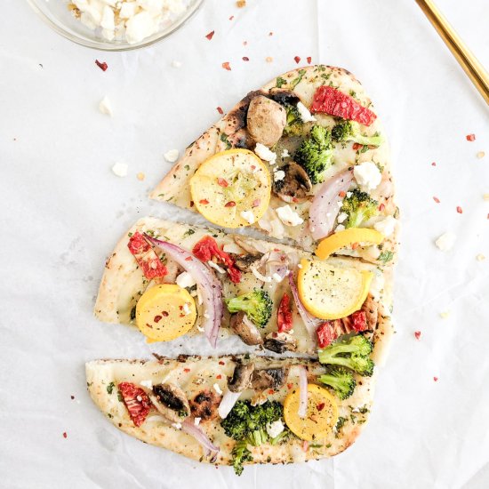 Roasted Spring Veggie Flatbread