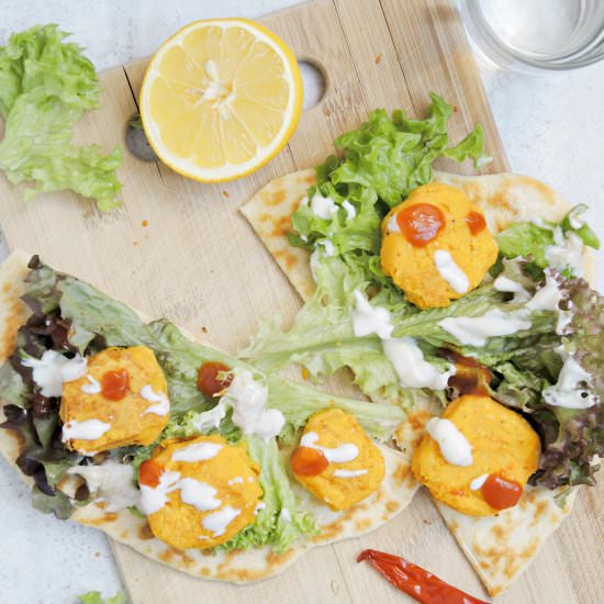 Sesame Falafels with Naan Bread