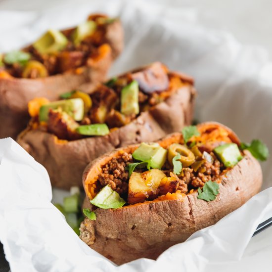 Cuban-Style Stuffed Sweet Potatoes