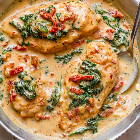 Chicken & Spinach in Creamy Sauce