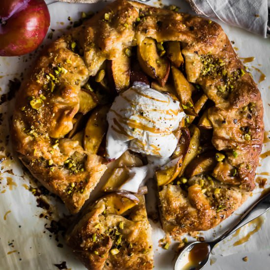 nectarine pistachio galette