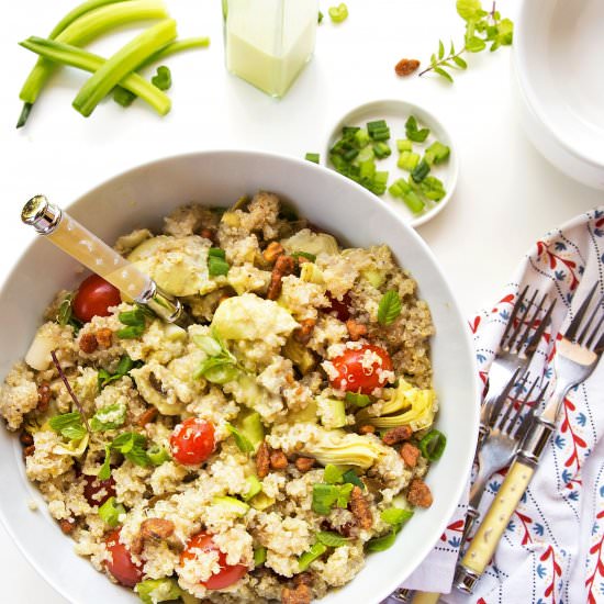 Lemon Garlic Mint Quinoa Salad