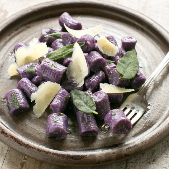 Purple Potato Gnocchi with Sage