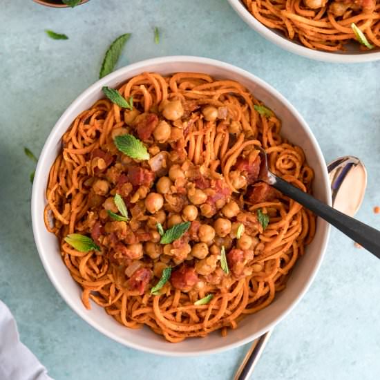 Curried Chickpea Lentil Bowls