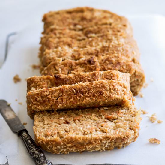 Vegan aloha carrot cake loaf