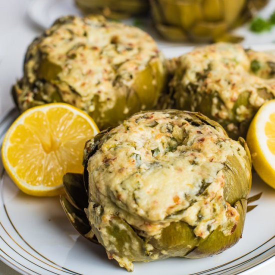 Instant Pot Stuffed Spinach Dip Artichokes