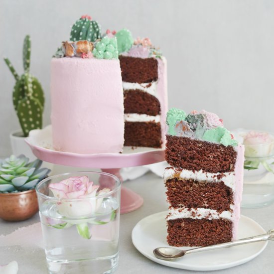 Cactus garden cake