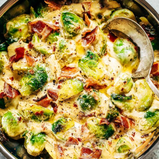 creamy paleo brussels sprouts