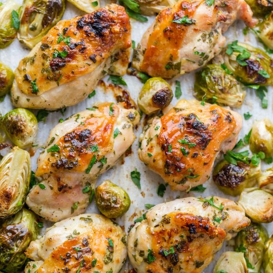 Dijon Chicken and Brussels Sprouts