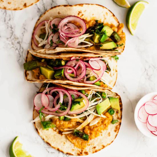 Vegan Tacos with Asparagus