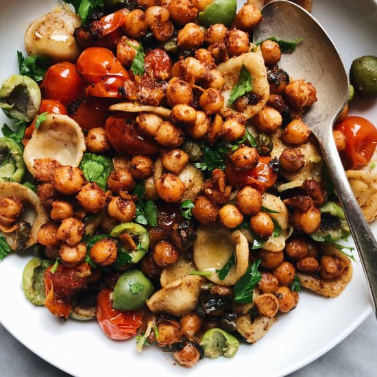 Orecchiette With Chickpeas + Tomato