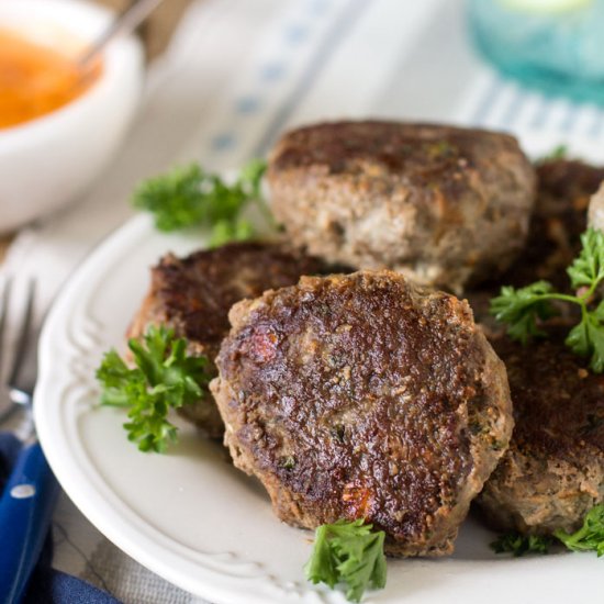 Gluten-Free Beef and Feta Rissoles