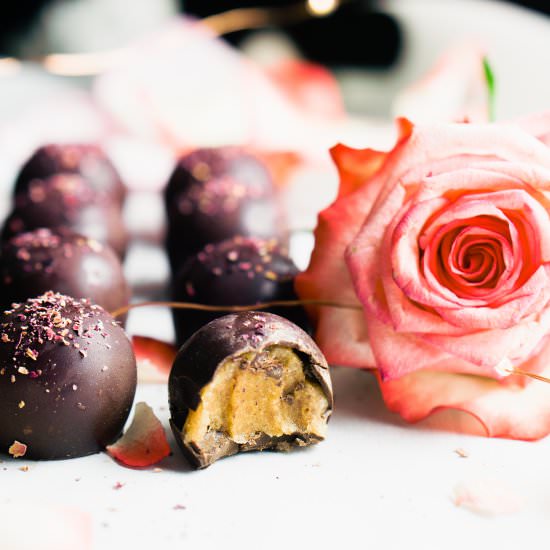 Rose Caramel Chocolate Truffles