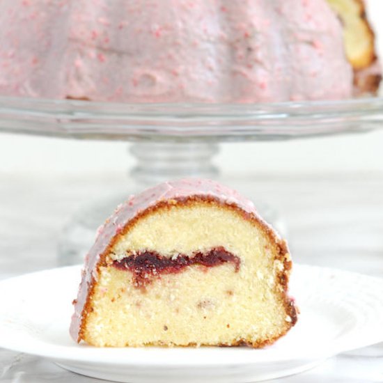 Strawberries & Cream Bundt Cake