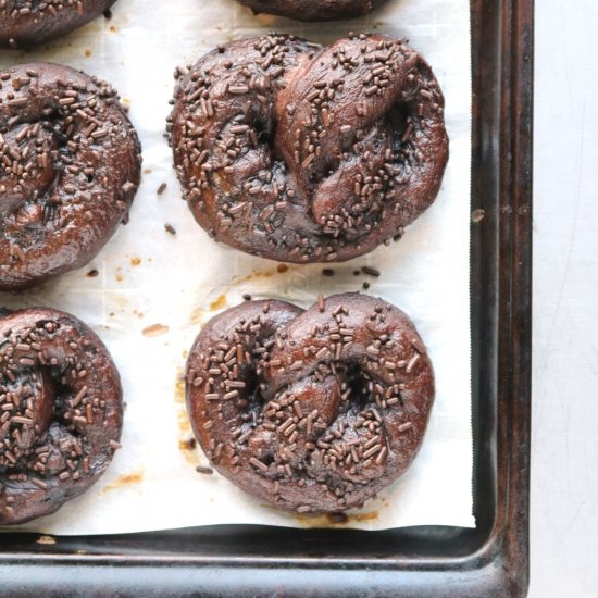 Double Chocolate Chip Soft Pretzels