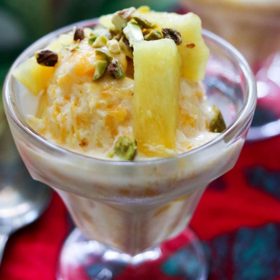 Mango Ice Cream with Pineapple Rum