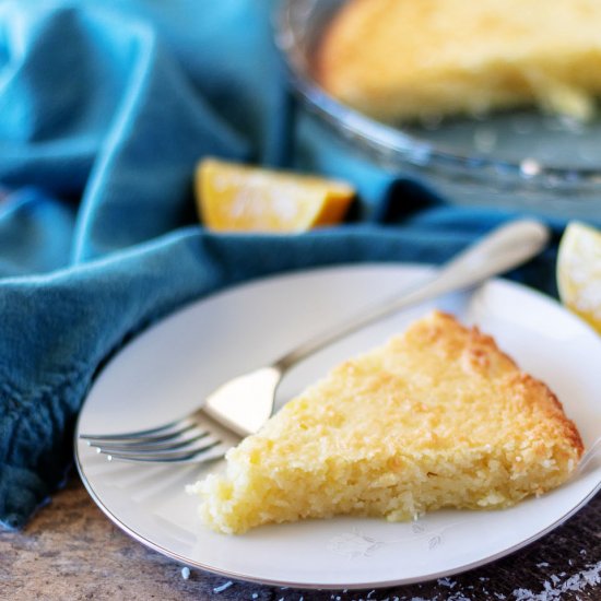 lemon coconut custard pie