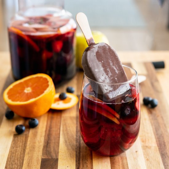 Raspberry Chocolate Sangria Float