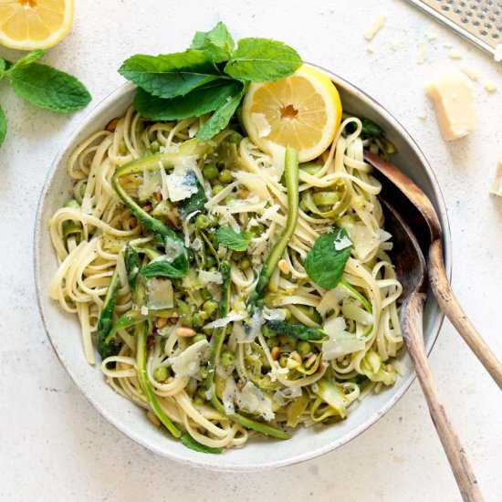 Asparagus Pasta with Lemon & Mint