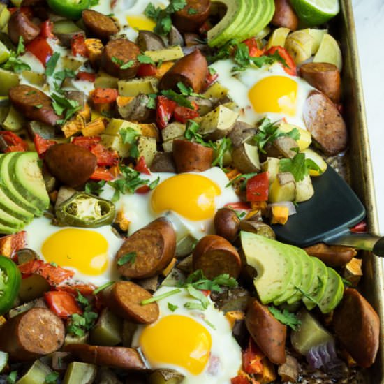 Whole30 Spicy Sheetpan Breakfast