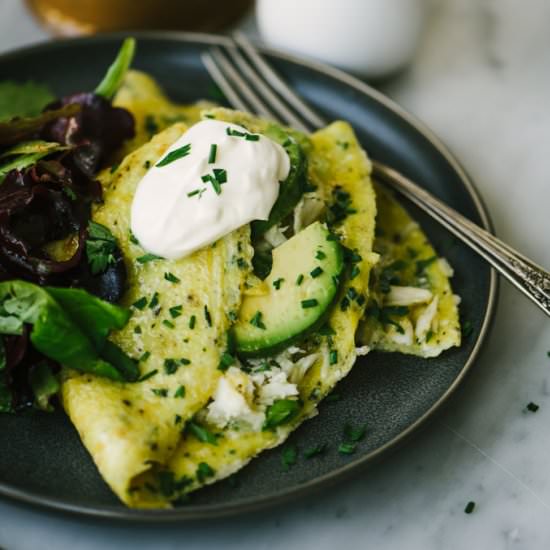 Crab and Avocado Omelet