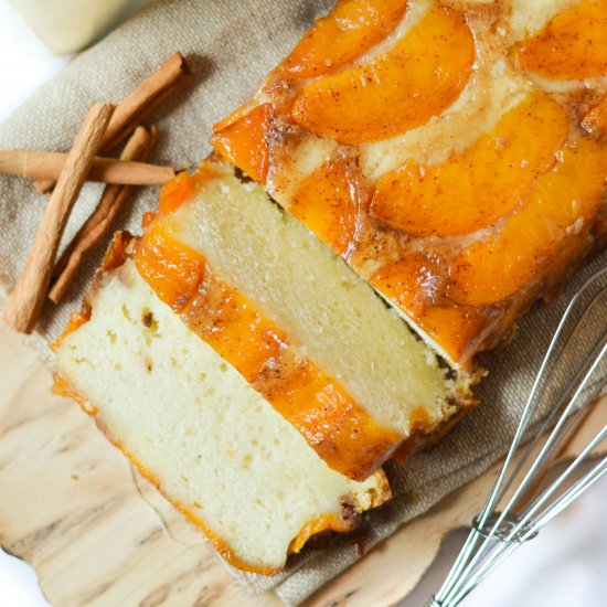 Peach Upside Down Cake (Eggless)