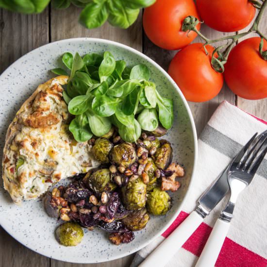 Roasted Sprouts, Grapes and Walnuts