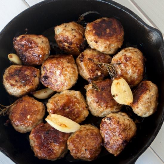 Rosemary Garlic Chicken Meatballs