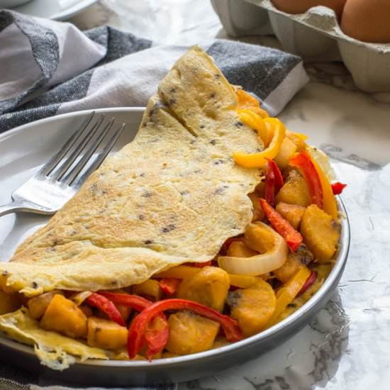 Vegetarian plantain omelette