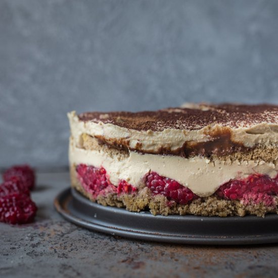 Light Raspberry Tofu Tiramisu