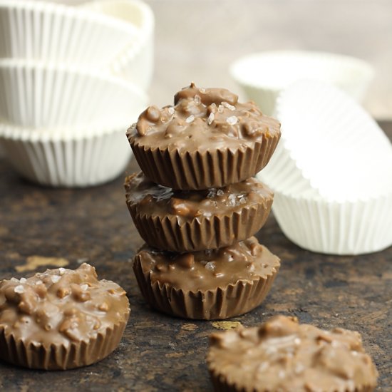 Chocolate Crushed Pretzel Clusters