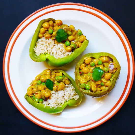 Chickpea Stuffed Vegan Bell Peppers