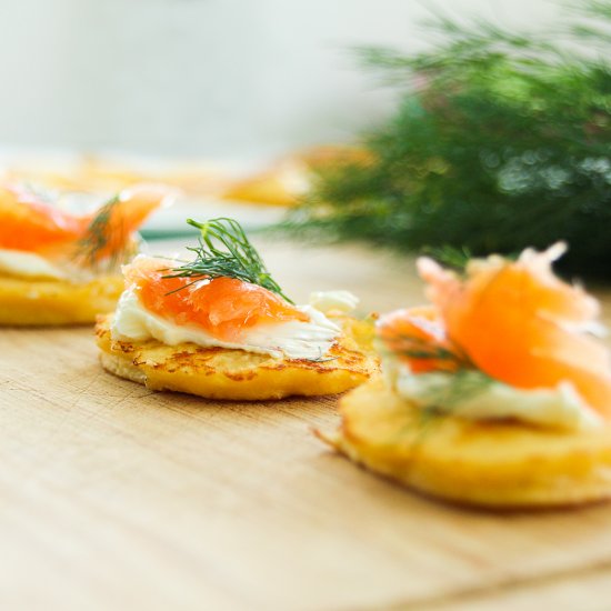 Low-Carb Smoked Salmon Blinis