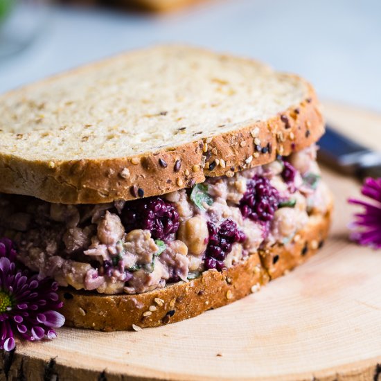 Blackberry Basil Chickpea Salad