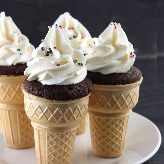 Chocolate Ice Cream Cone Cupcakes