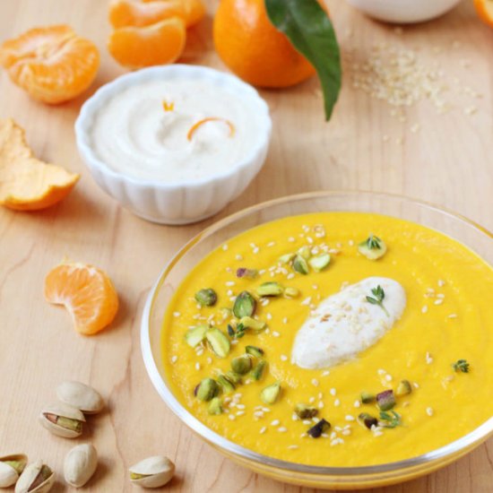 Clementine, Carrot, and Tahini Soup