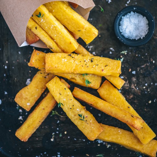 Polenta Parmesan Chips