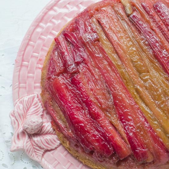 Rhubarb Upside Down Cake -GF